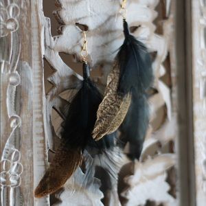 Handmade feather earrings